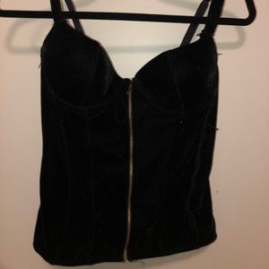 Velvet zip up top